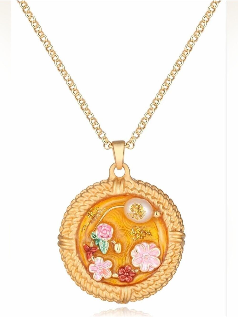 Vintage Style Necklace | Flower Pearl Dainty Pendant Necklace